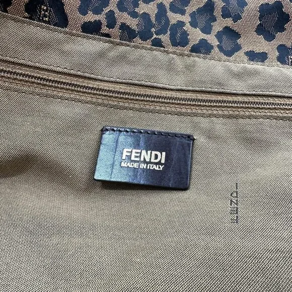 Fendi Zucca Monogram & Leopard Print Tote Bag - Picture 7 of 8